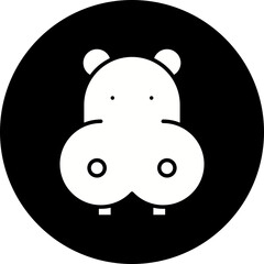 Hippopotamus Face icon single vector illustration