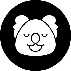 Koala Bear Face icon single vector illustration