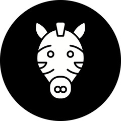 Zebra Face icon single vector illustration
