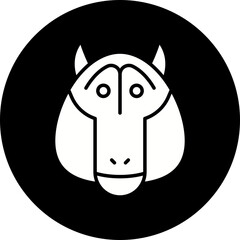 Baboon Face icon single vector illustration