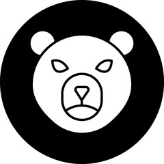 Bear Face icon single vector illustration
