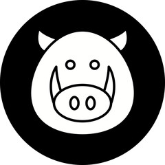 Boar Face icon single vector illustration