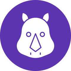 Rhino Face icon single vector illustration