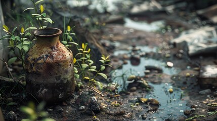 Obraz premium Plastic Pollution Of The Environment