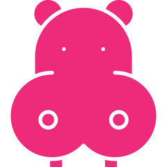 Hippopotamus Face icon single vector illustration