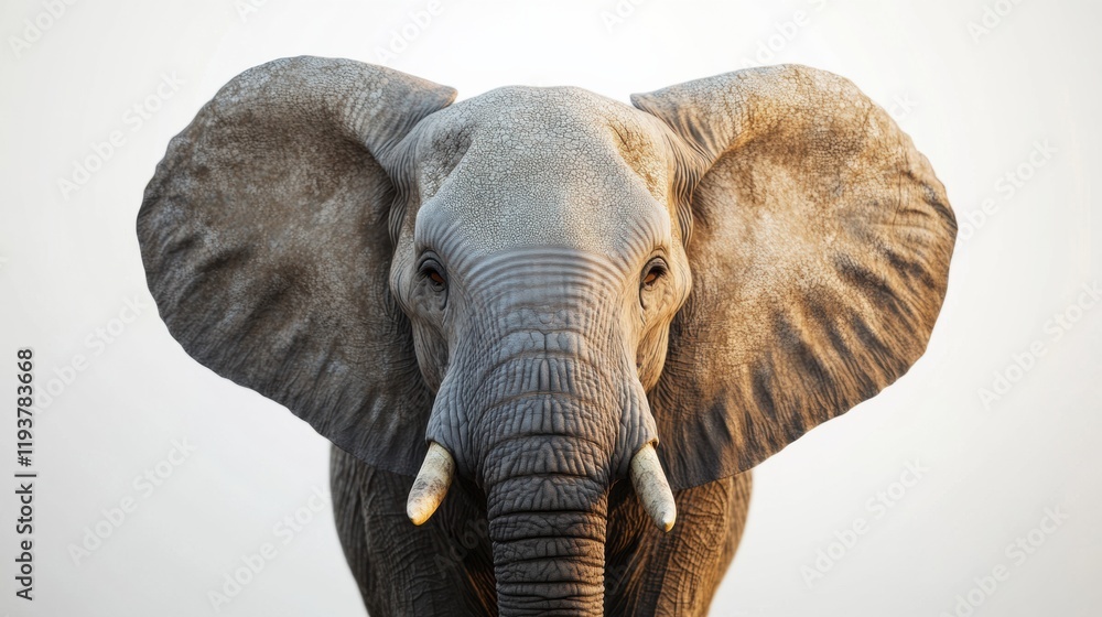 Aufkleber majestic elephant standing calmly against a serene background in the wild. generative ai