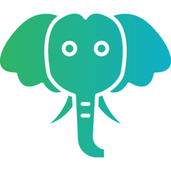 Elephant Face icon single vector illustration