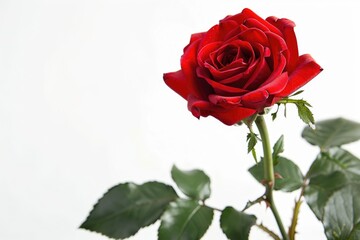 Beautiful red rose isolated on white