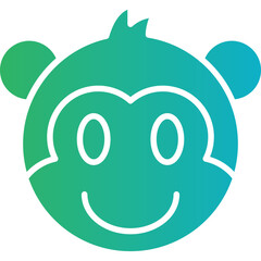 Monkey face icon single vector illustration