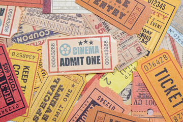 vintage tickets from around the world, theater, movie, concerts, transport, boarding passes, hotel reception cards and other documents