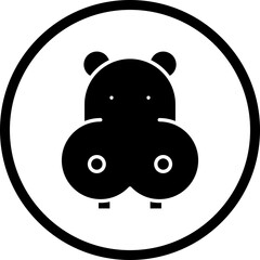 Hippopotamus Face icon single vector illustration