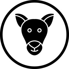 Kangaroo Face icon single vector illustration