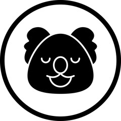 Koala Bear Face icon single vector illustration