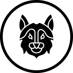 Wolf Face icon single vector illustration