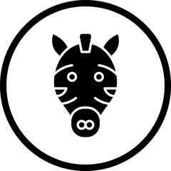 Zebra Face icon single vector illustration