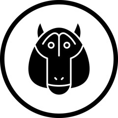 Baboon Face icon single vector illustration