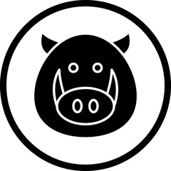 Boar Face icon single vector illustration