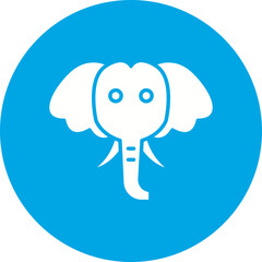 Elephant Face icon single vector illustration