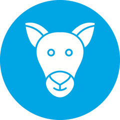 Kangaroo Face icon single vector illustration