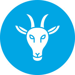 Moutain Goat Face icon single vector illustration
