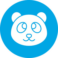 Panda Face icon single vector illustration