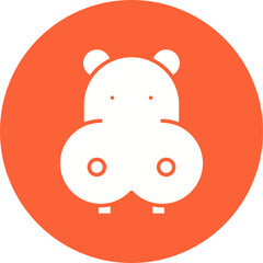Hippopotamus Face icon single vector illustration