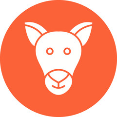 Kangaroo Face icon single vector illustration