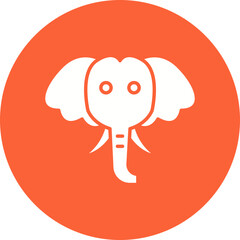 Elephant Face icon single vector illustration
