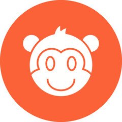 Monkey face icon single vector illustration