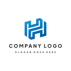 H Letter Logo with Maze Design