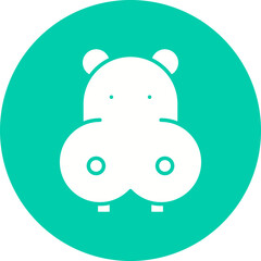 Hippopotamus Face icon single vector illustration
