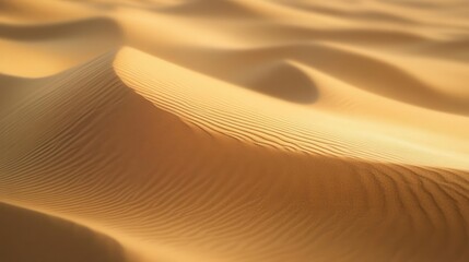 Desert landscape at dawn, close-up of sand dunes with early morning light casting shadows