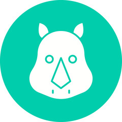 Rhino Face icon single vector illustration