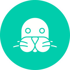Sea Lion Face icon single vector illustration