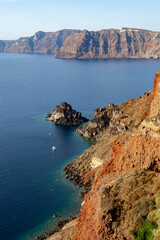 Greece, Santorini, Oia. View of the caldera in Oia, Santorini.