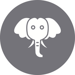 Elephant Face icon single vector illustration