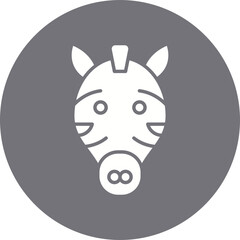 Zebra Face icon single vector illustration
