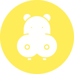 Hippopotamus Face icon single vector illustration