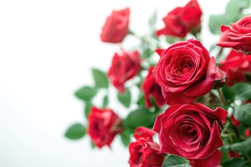 Red rose flowers arrangement isolated on white