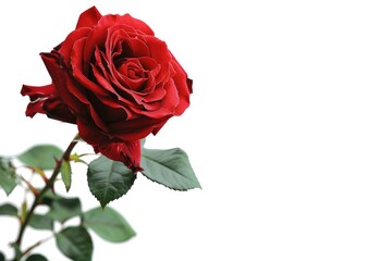 Fototapeta premium Red rose isolated on the white background