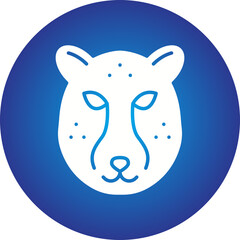 Cheetah Face icon single vector illustration