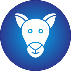Kangaroo Face icon single vector illustration