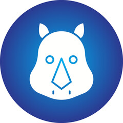 Rhino Face icon single vector illustration