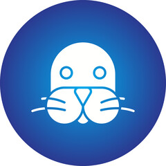 Sea Lion Face icon single vector illustration