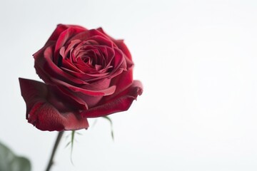 Fototapeta premium Red rose isolated on white background.