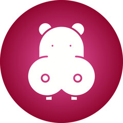 Hippopotamus Face icon single vector illustration