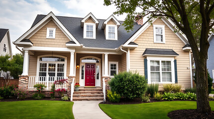 Luxury Suburban Home Exterior: Dream House Real Estate Photography