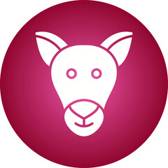 Kangaroo Face icon single vector illustration
