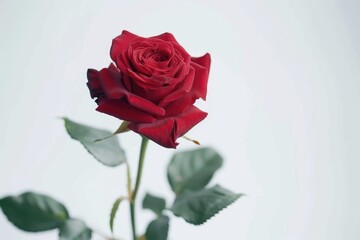 Fototapeta premium Red rose on white background repeated multiple times.