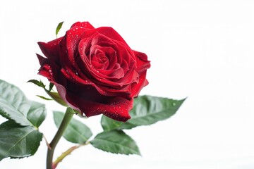 Naklejka premium Red rose on white background repeated multiple times.